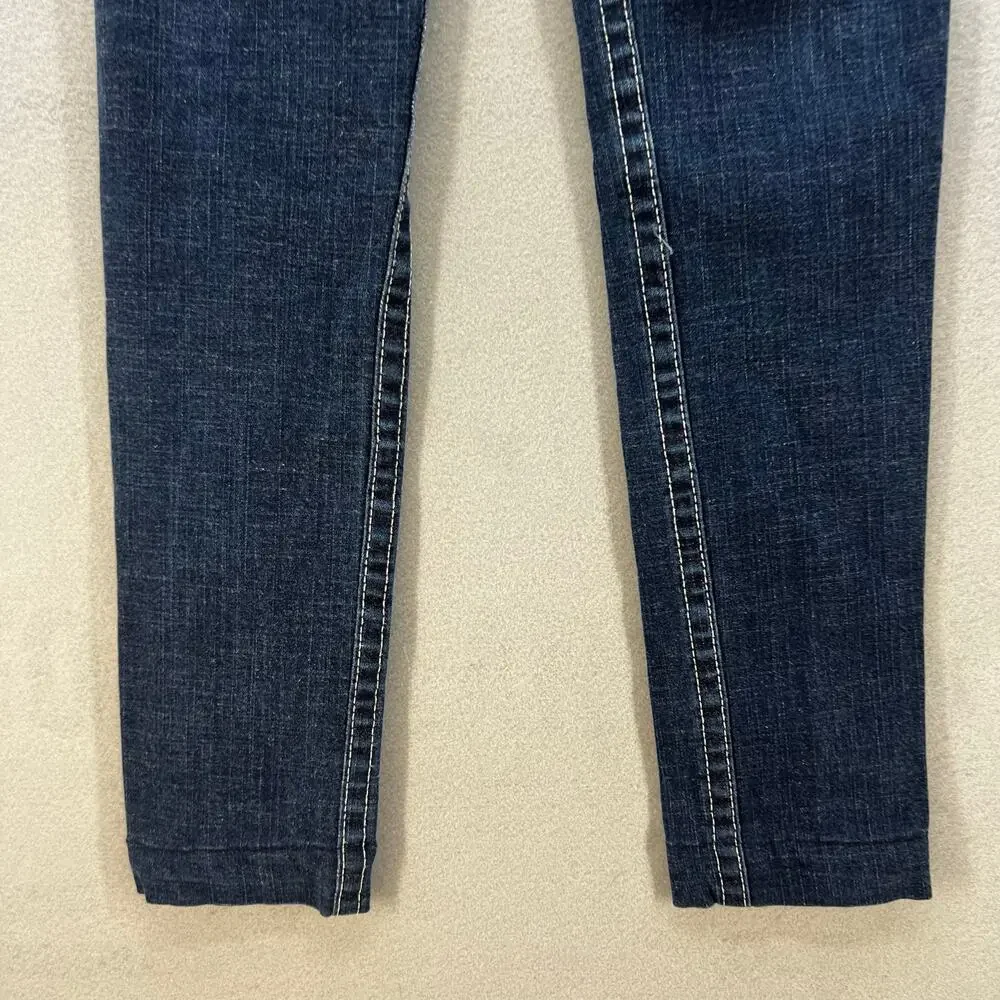 True Religion Jeans Women's 26 (2) Blue Julie Straight Pocket Flap Preppy - Picture 8 of 15